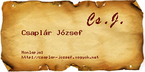 Csaplár József névjegykártya